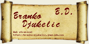 Branko Đukelić vizit kartica